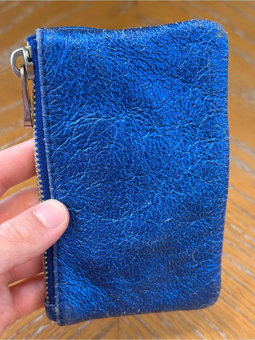 Marc by Marc Jacobs Electric Blue Metallic Coin Purse Pouch Wallet - Picture 9 of 16